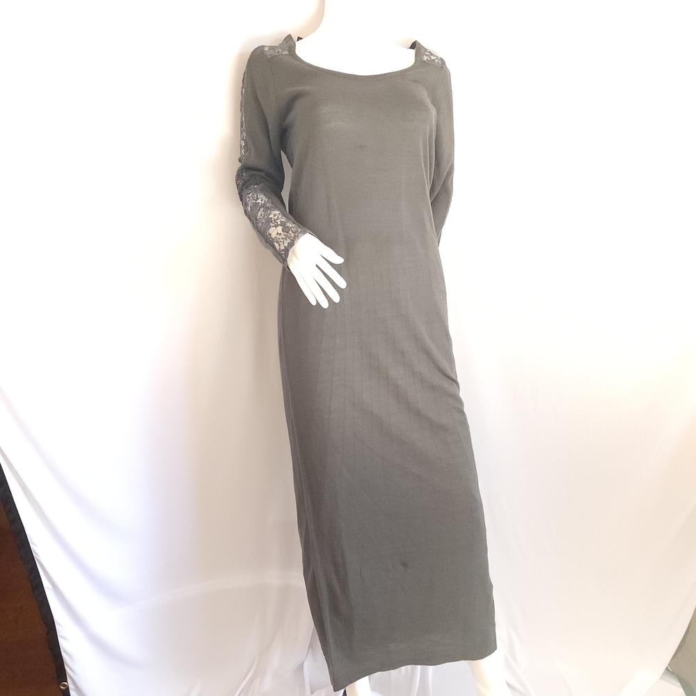 NWT Derek Heart Gray Knit Dress With Dolman Sleeves Size L